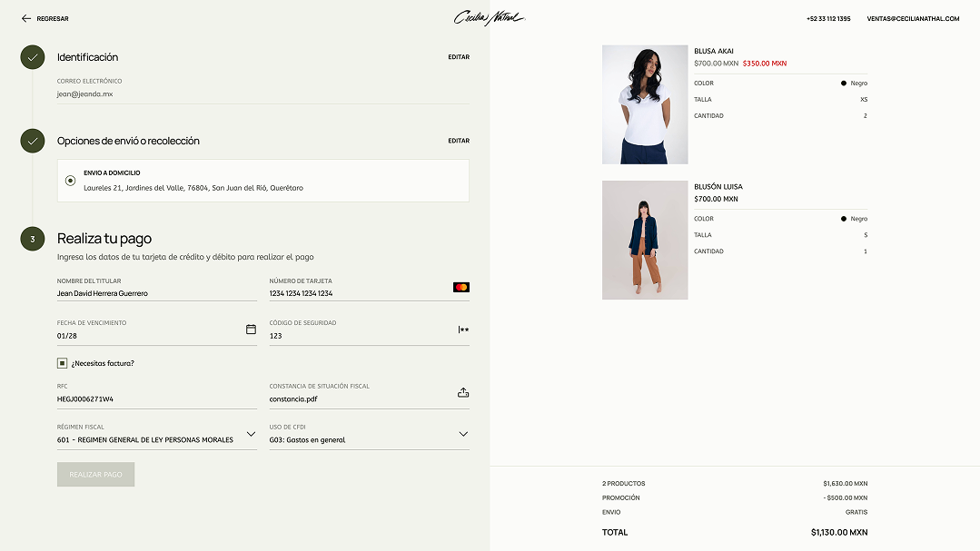 Cecilia Nathal checkout